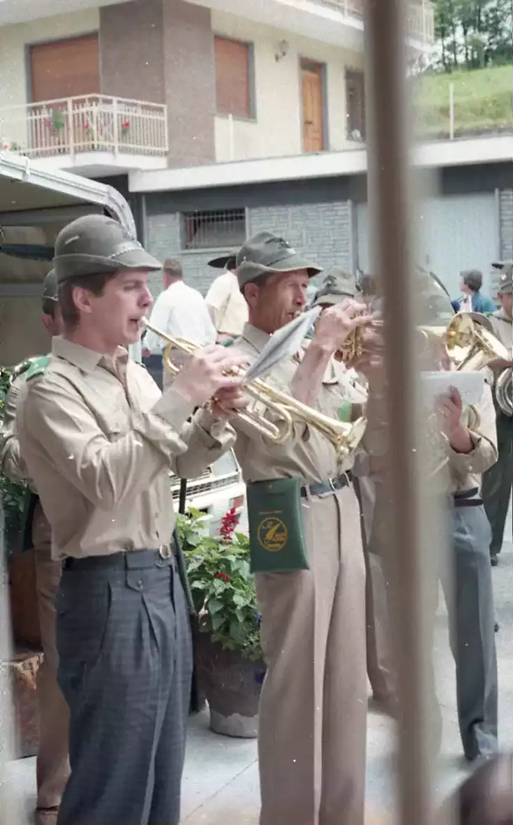 Marino Berta e Pietro Castagno nella Fanfara Alpina