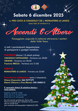 Accendi l'albero - passeggiata in notturna attraverso i sentieri della Valle Tesso