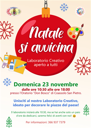 Natale si avvicina... Laboratorio creativo aperto a tutti
