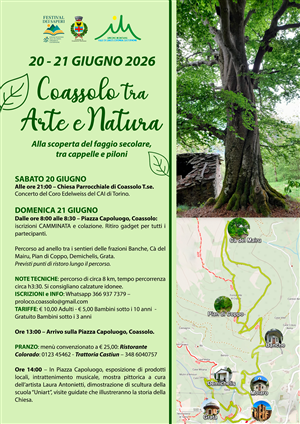 FESTIVAL DEI SAPERI - Coassolo tra Arte e Natura - alla scoperta del faggio secolare, tra cappelle e piloni