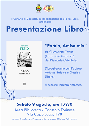 Presentazione libro "Paròla, Amisa mia" di Giovanni Tesio