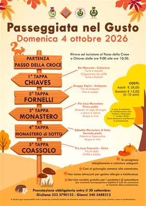 Passeggiata nel Gusto tra Monastero e Coassolo