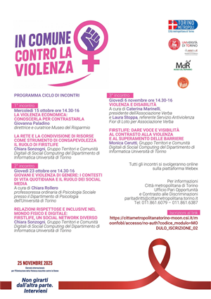 In comune contro la violenza - ciclo di incontri online