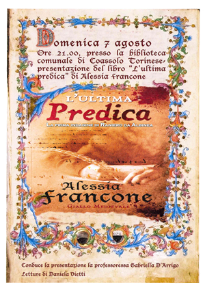 PRESENTAZIONE DEL LIBRO "L'ULTIMA PREDICA" di ALESSIA FRANCONE